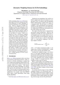 Alternative Weighting Schemes for ELMo Embeddings