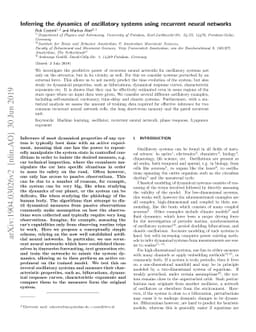 Inferring the dynamics of oscillatory systems using recurrent neural
  networks