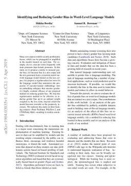 Identifying and Reducing Gender Bias in Word-Level Language Models