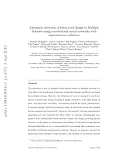 Automatic detection of lesion load change in Multiple Sclerosis using
  convolutional neural networks with segmentation confidence