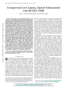 Unsupervised Low Latency Speech Enhancement with RT-GCC-NMF