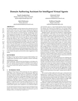 Domain Authoring Assistant for Intelligent Virtual Agents