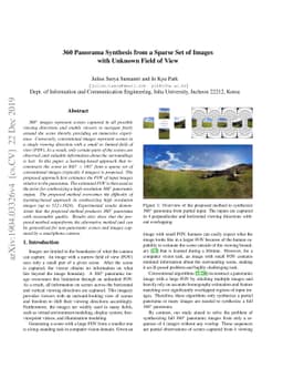 360 Panorama Synthesis from a Sparse Set of Images with Unknown Field of
  View