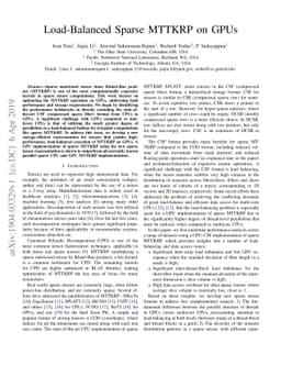Load-Balanced Sparse MTTKRP on GPUs