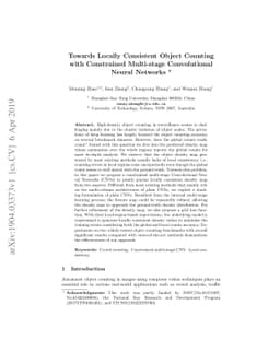 Towards Locally Consistent Object Counting with Constrained Multi-stage
  Convolutional Neural Networks