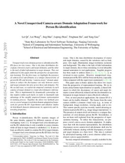 A Novel Unsupervised Camera-aware Domain Adaptation Framework for Person
  Re-identification
