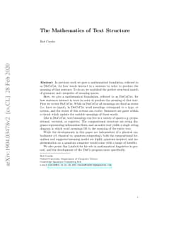 The Mathematics of Text Structure