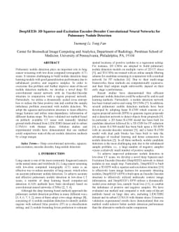 DeepSEED: 3D Squeeze-and-Excitation Encoder-Decoder Convolutional Neural
  Networks for Pulmonary Nodule Detection