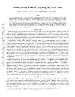 Scalable Change Retrieval Using Deep 3D Neural Codes