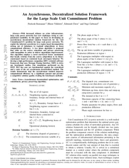 An Asynchronous, Decentralized Solution Framework for the Large Scale
  Unit Commitment Problem