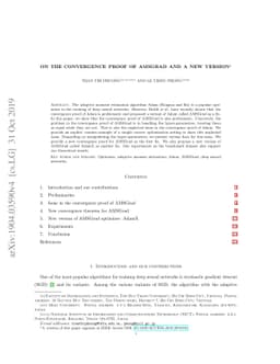 On the Convergence Proof of AMSGrad and a New Version