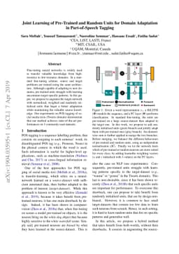 Joint Learning of Pre-Trained and Random Units for Domain Adaptation in
  Part-of-Speech Tagging