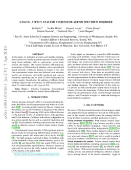 A Facial Affect Analysis System for Autism Spectrum Disorder
