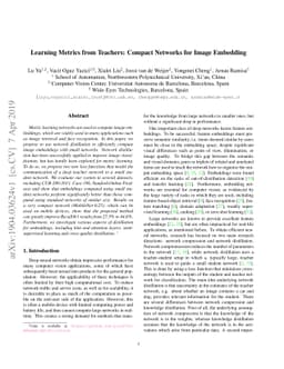 Learning Metrics from Teachers: Compact Networks for Image Embedding
