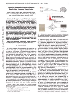 Measuring Human Perception to Improve Handwritten Document Transcription