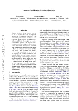 Unsupervised Dialog Structure Learning
