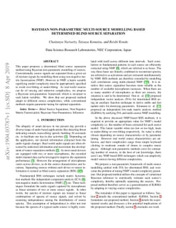 Bayesian Non-Parametric Multi-Source Modelling Based Determined Blind
  Source Separation
