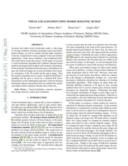 Visual Localization Using Sparse Semantic 3D Map