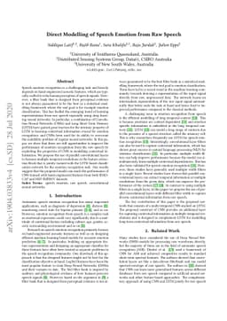 Direct Modelling of Speech Emotion from Raw Speech