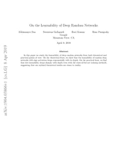 On the Learnability of Deep Random Networks