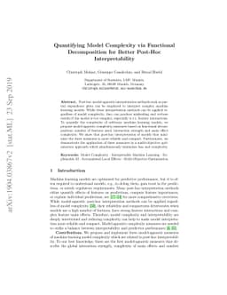 Quantifying Model Complexity via Functional Decomposition for Better
  Post-Hoc Interpretability