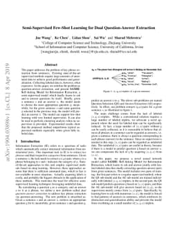 Semi-Supervised Few-Shot Learning for Dual Question-Answer Extraction