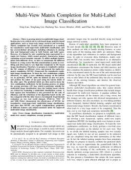 Multi-View Matrix Completion for Multi-Label Image Classification
