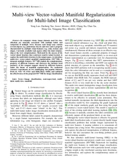 Multi-view Vector-valued Manifold Regularization for Multi-label Image
  Classification