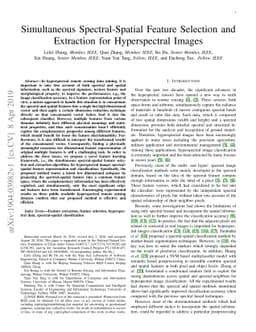 Simultaneous Spectral-Spatial Feature Selection and Extraction for
  Hyperspectral Images