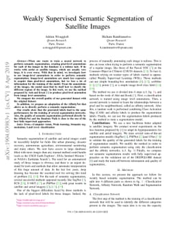 Weakly Supervised Semantic Segmentation of Satellite Images