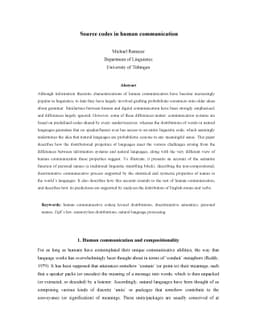 Source codes in human communication
