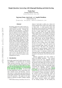 Simple Question Answering with Subgraph Ranking and Joint-Scoring