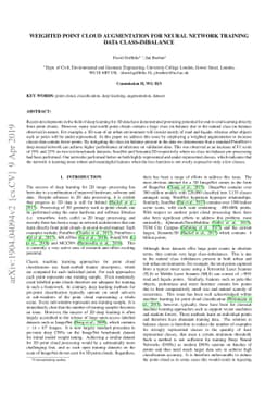 Weighted Point Cloud Augmentation for Neural Network Training Data
  Class-Imbalance