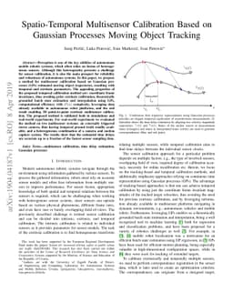 Spatio-Temporal Multisensor Calibration Based on Gaussian Processes
  Moving Object Tracking