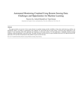 Automated Monitoring Cropland Using Remote Sensing Data: Challenges and
  Opportunities for Machine Learning