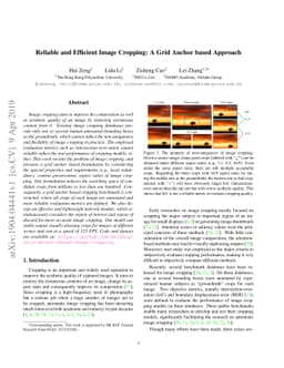 Reliable and Efficient Image Cropping: A Grid Anchor based Approach