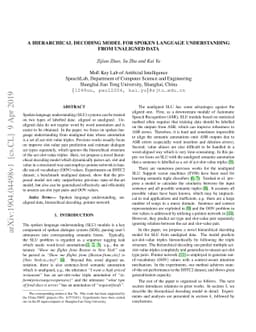 A Hierarchical Decoding Model For Spoken Language Understanding From
  Unaligned Data