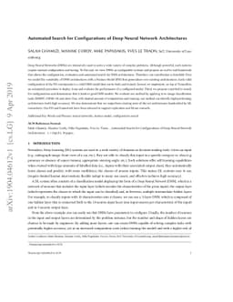 Automated Search for Configurations of Deep Neural Network Architectures