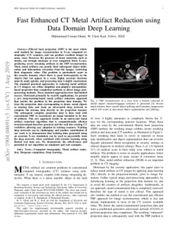 Fast Enhanced CT Metal Artifact Reduction using Data Domain Deep
  Learning
