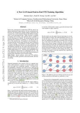 A New GAN-based End-to-End TTS Training Algorithm