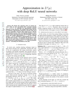 Approximation in $L^p(μ)$ with deep ReLU neural networks