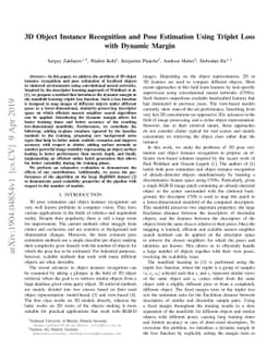 3D Object Instance Recognition and Pose Estimation Using Triplet Loss
  with Dynamic Margin