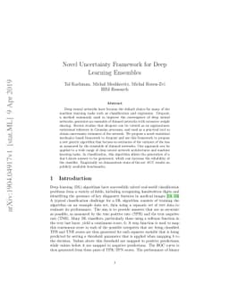 Novel Uncertainty Framework for Deep Learning Ensembles