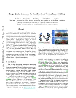 Image Quality Assessment for Omnidirectional Cross-reference Stitching