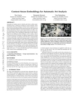 Context-Aware Embeddings for Automatic Art Analysis