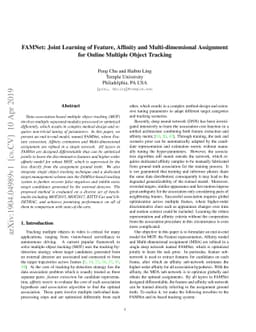 FAMNet: Joint Learning of Feature, Affinity and Multi-dimensional
  Assignment for Online Multiple Object Tracking
