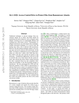 KEY-SSD: Access-Control Drive to Protect Files from Ransomware Attacks