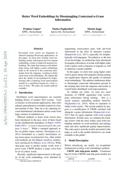 Better Word Embeddings by Disentangling Contextual n-Gram Information
