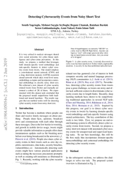 Detecting Cybersecurity Events from Noisy Short Text