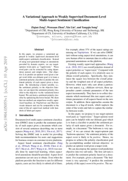 A Variational Approach to Weakly Supervised Document-Level Multi-Aspect
  Sentiment Classification